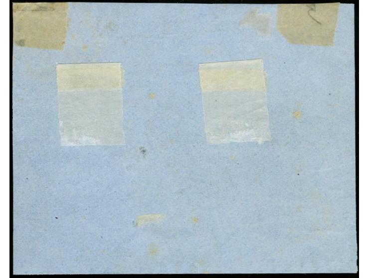 8 penni, roulette III, as irregular block of five, tied by pen strokes to piece, few short perforations and small tears, a sc