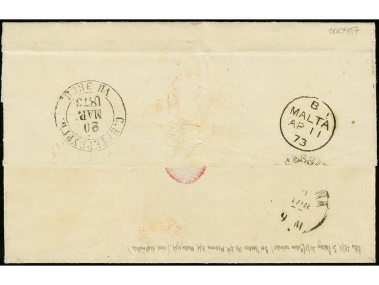8 penni as horizontal strip of three and single in combination with 20 penni blue on grey-blue paper and 40 penni carmine on 