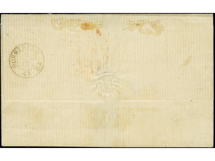 8 penni, four singles in combination with single 40 penni light red on ordinary paper with light cds. "WIBORG 21 7 1871" on c
