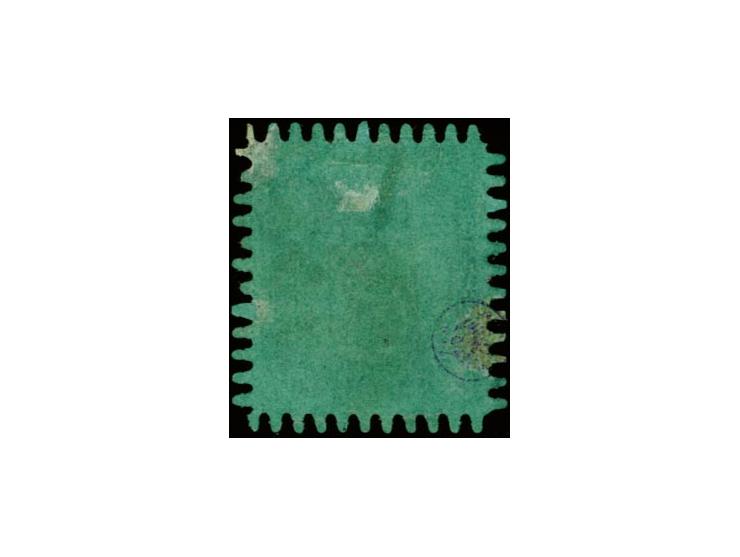 8 penni,  roulette V, in brilliant shade and of very good appearance, five perforations added, small creases, neatly cancelle