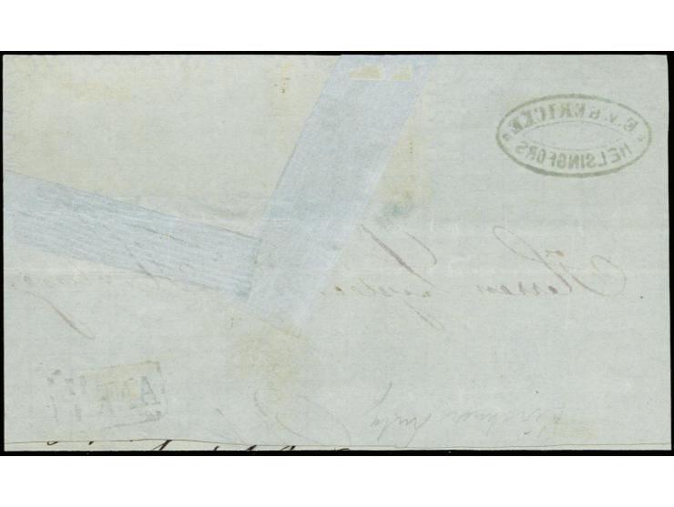 10 penni black on ordinary, brown-yellow paper, roulette III, as wonderfully fresh horizontal strip of three plus a single ti