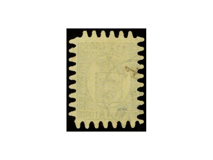 5 penni black on buff medium laid paper, roulette III, very good shade and lightly cancelled Kuopio, a fine and very rare sta
