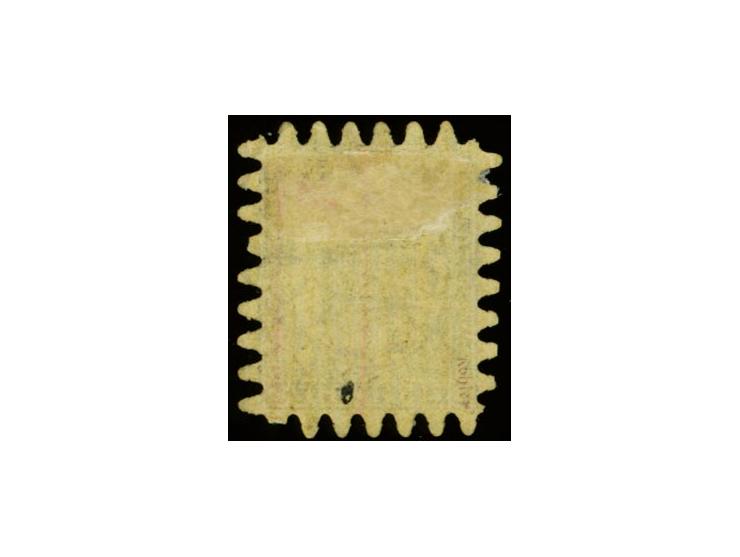 5 penni black on buff medium laid paper, roulette III, very good shade with cds. of Helsingfors, two short perforations and a
