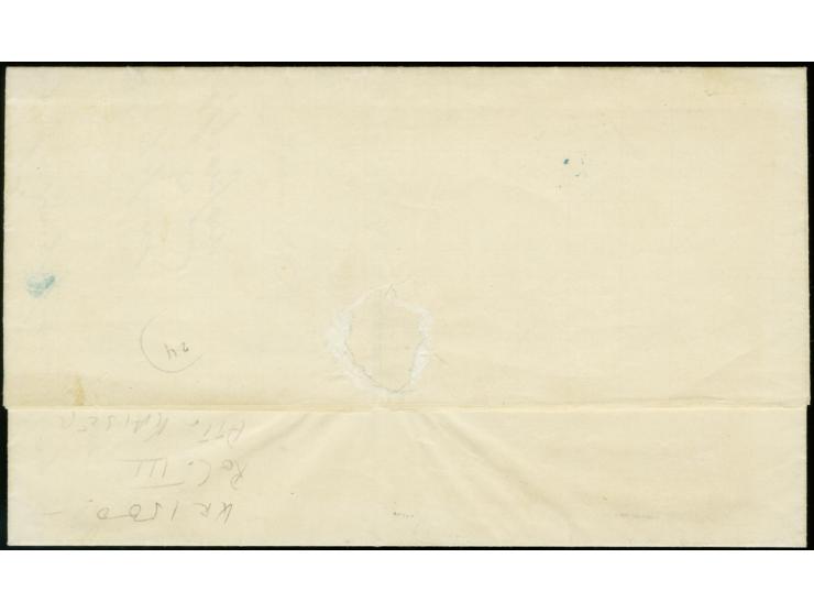 20 penni blue on ordinary lilac-blue paper, roulette III, tied upon arrival by neat blue boxed "ANK 10 6" to folded letter fr