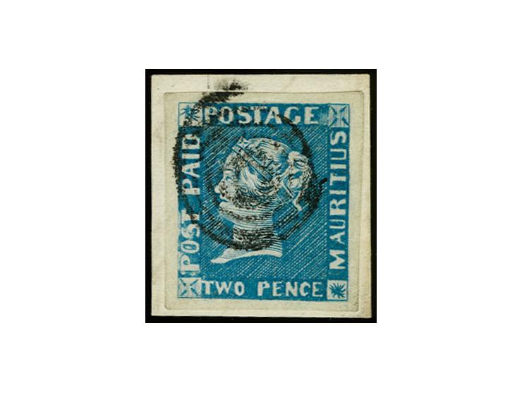 2 d. blue, nice colour and large margins all around, tied by target to piece, very fine, certificate H. Richter (1993), ex Sa