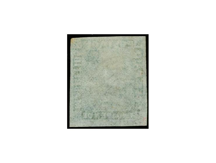 Intermediate impression 2 d. blue with variety "PENOE", good to large margins and neatly cancelled by central target; a faint