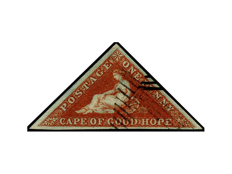 1853, deeply blued paper, 1d. pale brick-red, fresh colour and good margins all around, used, showing nice "ivory head" on re