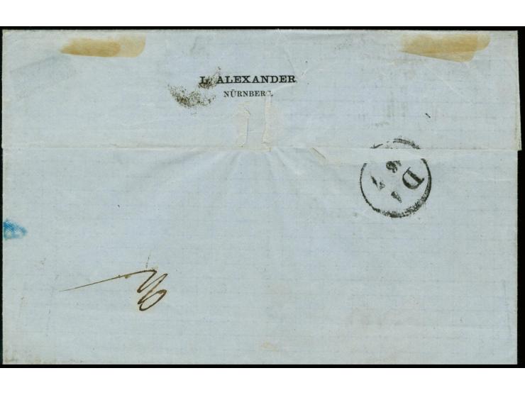 3 Kreuzer blau und 6 Kreuzer braun, beide voll- bis breitrandig mit oMR "356" und nebengesetztem DKr. "NÜRNBERG 15 JUL. 1862"
