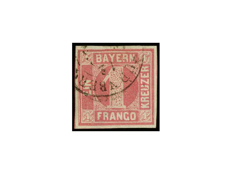 1 Kreuzer rosa, Platte 2, allseits breitrandig und farbfrisch mit sauberem DKr. von Nürnberg, Kabinett, signiert Pfenninger m