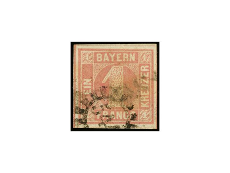 1 Kreuzer rosa, Platte 2, allseits sehr breitrandig, entwertet durch gMR "544" von Vilsbiburg, bis auf kleine, wohl durch Str