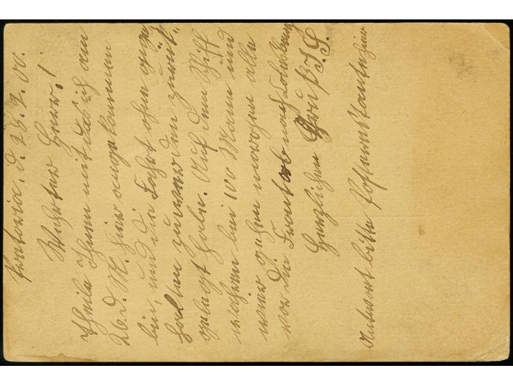 "PRETORIA 1-MRT 1900" cds. on Transvaal 1d. postal stationery to Breslau, written by a german volunteer who arried with a con