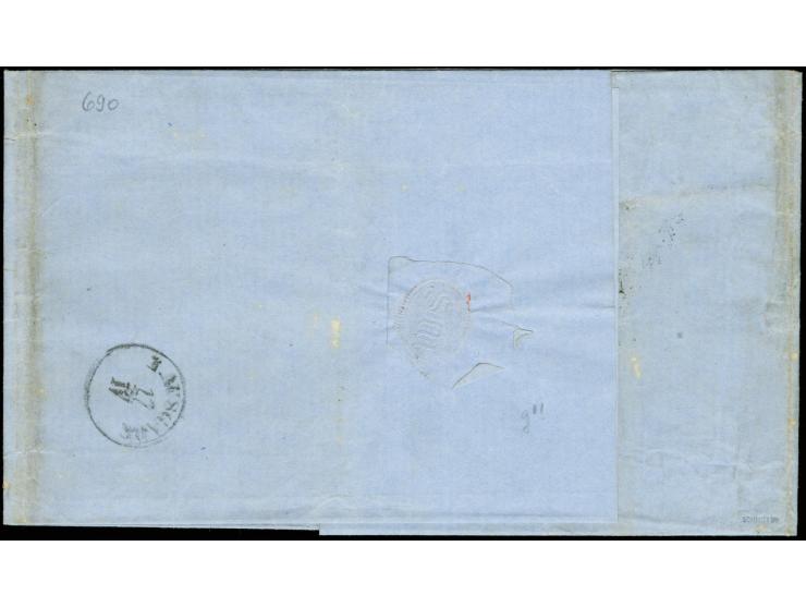 12 Kreuzer rot und 6 Kreuzer braun, beide voll- bis meist breitrandig mit oMR "114" und nebengesetztem Halbkreisstempel "ERLA