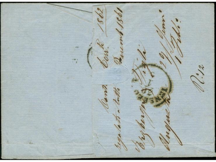 18 Kreuzer gelblichorange, voll- bis meist breitrandig mit zentrischem oMR "28" und nebengesetztem DKr. "AUGSBURG 29 JAN 1862