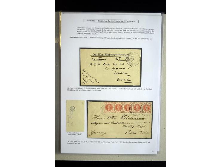 NATAL FIELD FORCE: 1900, interesting group of 11 cards and covers including with cds. "FIELDPOST OFFICE BO" "FIELDPOST OFFICE