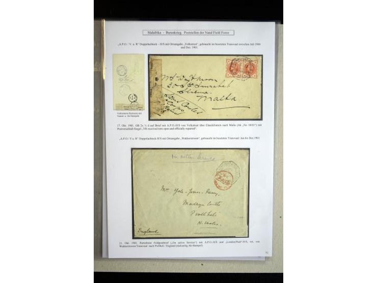 NATAL FIELD FORCE: 1900, interesting group of 11 cards and covers including with cds. "FIELDPOST OFFICE BO" "FIELDPOST OFFICE