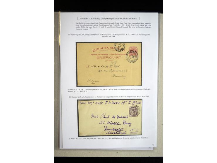 NATAL FIELD FORCE: 1900, interesting group of 11 cards and covers including with cds. "FIELDPOST OFFICE BO" "FIELDPOST OFFICE