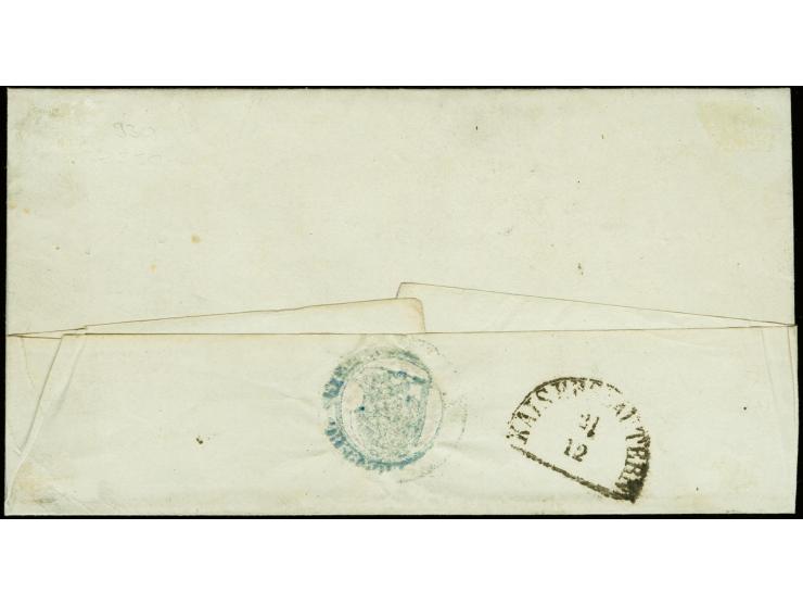 "588" OBERMOSCHEL, sauber auf 6 Kreuzer braun, voll- bis überrandige linke untere Bogenecke mit ca. 2 mm Bogenrändern auf Cha