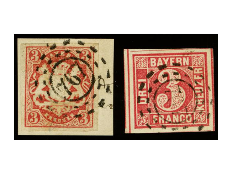 "767" HÖCHSTÄDT, klar und voll abgeschlagen auf Wappen 3 Kreuzer rosa, allseits breitrandig auf Briefstück, Fotoattest Schmit