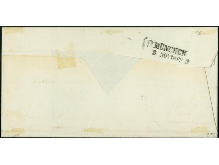 "902" PETERSHAUSEN, glasklar auf Wappen 3 Kreuer rosa, voll- bis breitrandig auf Bischofsbrief mit sauber nebengesetztem EKr.