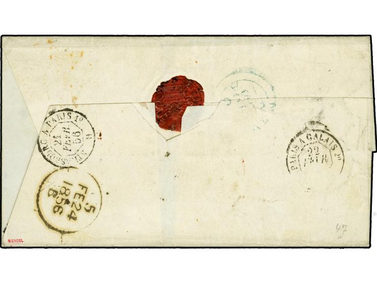GROSSBRITANNIEN: 1850/58, 6 Kreuzer braun, vier Einzelwerte, einer oben leicht berührt, sonst alle voll- bis breitrandig mit 