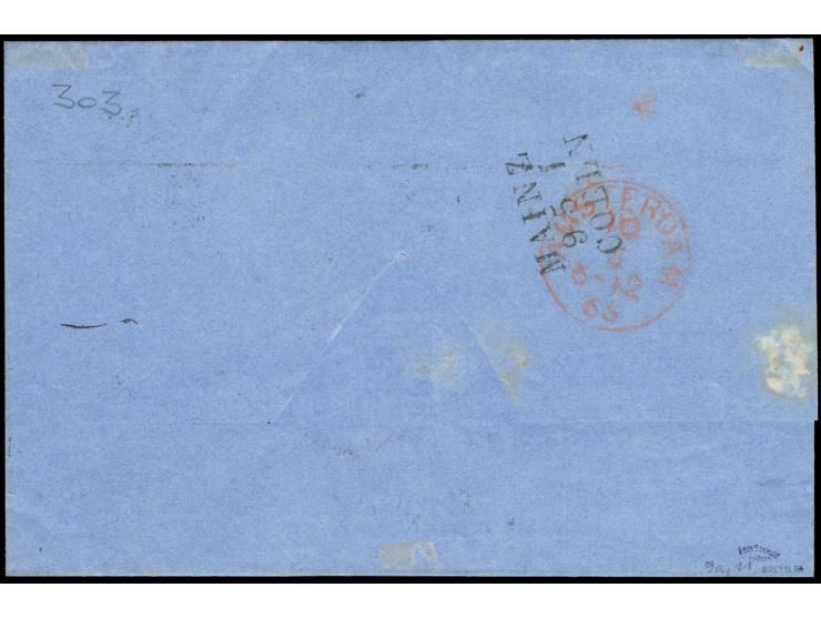 NIEDERLANDE: 1862, 3 Kreuzer rosa und 9 Kreuzer ockerbraun, beide voll- bis breitrandig mit oMR "356" und nebengesetztem DKr.
