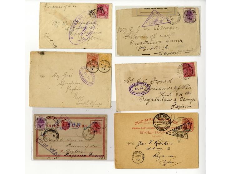 CAMPS IN CEYLON: 1900/02, Diyatalawa / Ragama and Welikada Tronk Camp, 8 cards and covers and 2 fronts, including picture pos