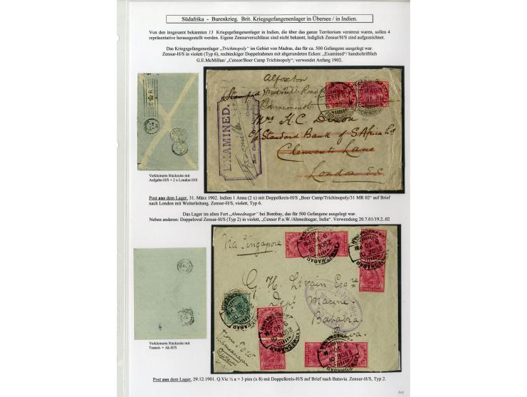CAMPS IN INDIA: 1902, four cards and and covers sent out of the camps with different censor marks  "AHMEDNAGAR" "DAGSHAI AND 