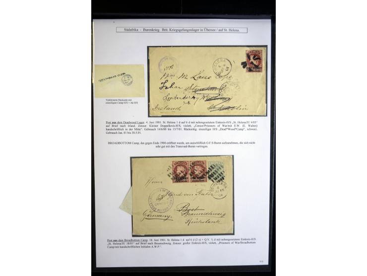 CAMPS ON ST. HELENA: Broadbottom and Deadwood Camp, 12 cards and covers including one from Broadbottom sent to Germany with c
