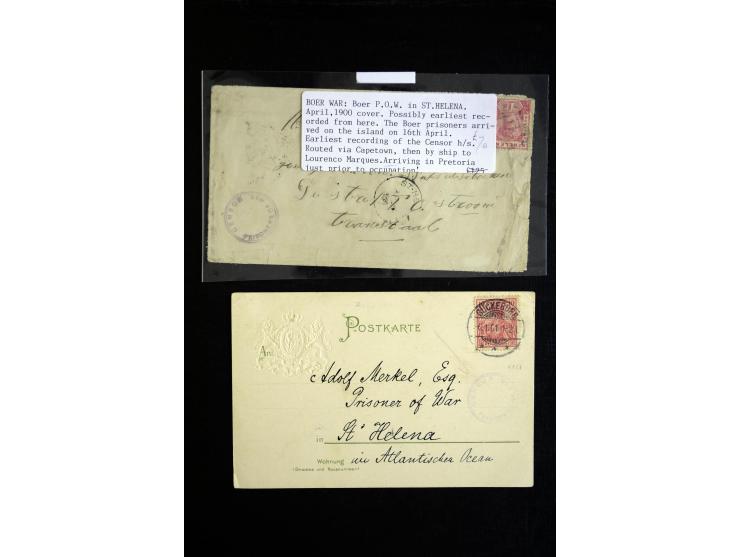 CAMPS ON ST. HELENA: Broadbottom and Deadwood Camp, 12 cards and covers including one from Broadbottom sent to Germany with c