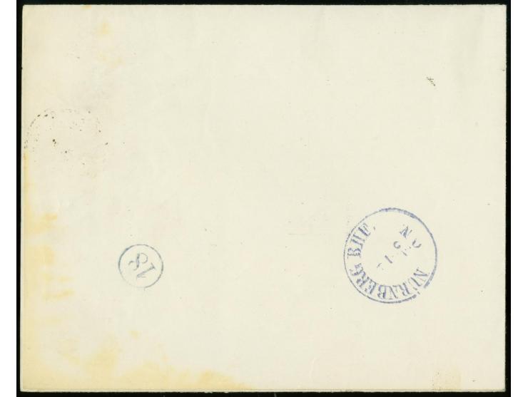 1872, Kleiner Schild 1 Kreuzer gelblichgrün mit Plattenfehler "Taube unter ZER", mit sauberem Stempel "FRANKFURT A.M. 9/7 72"