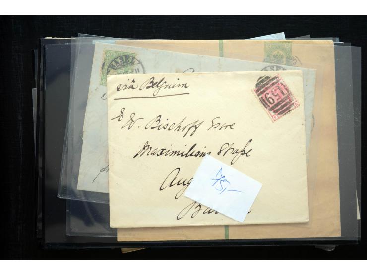 1850/1900 (ca.), rund 150 Briefe, Karten und Ganzsachen, dabei viel Altdeutschland mit interessanten und guten Frankaturen, E