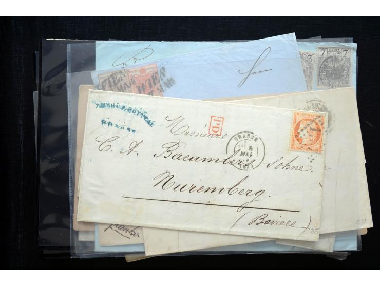 1850/1900 (ca.), rund 150 Briefe, Karten und Ganzsachen, dabei viel Altdeutschland mit interessanten und guten Frankaturen, E