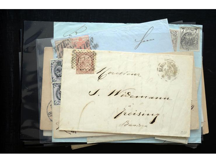1850/1900 (ca.), rund 150 Briefe, Karten und Ganzsachen, dabei viel Altdeutschland mit interessanten und guten Frankaturen, E