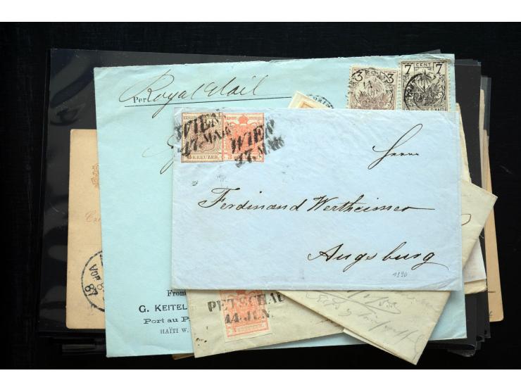 1850/1900 (ca.), rund 150 Briefe, Karten und Ganzsachen, dabei viel Altdeutschland mit interessanten und guten Frankaturen, E