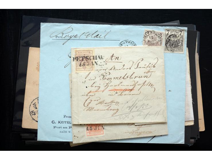 1850/1900 (ca.), rund 150 Briefe, Karten und Ganzsachen, dabei viel Altdeutschland mit interessanten und guten Frankaturen, E