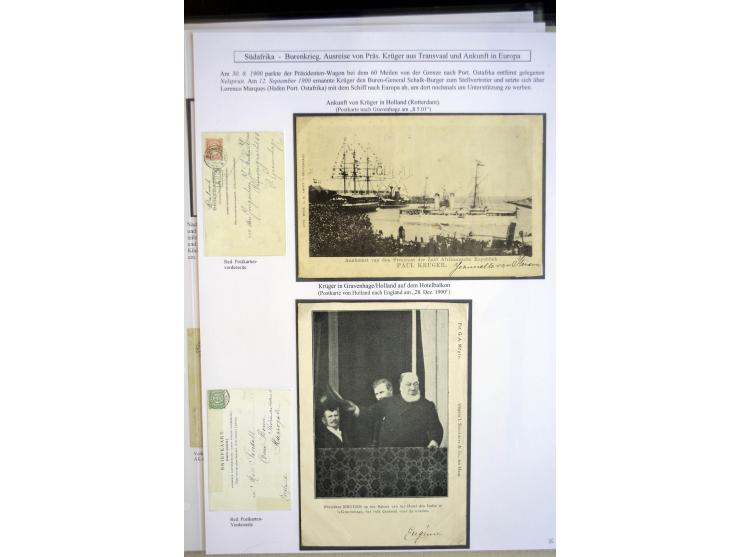 1899/1900, very interesting collection containg 22 cards and covers and some stamps, spanning from the first british backlash