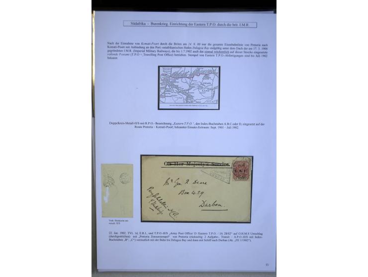 1899/1900, very interesting collection containg 22 cards and covers and some stamps, spanning from the first british backlash