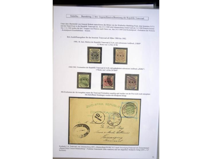 1899/1900, very interesting collection containg 22 cards and covers and some stamps, spanning from the first british backlash