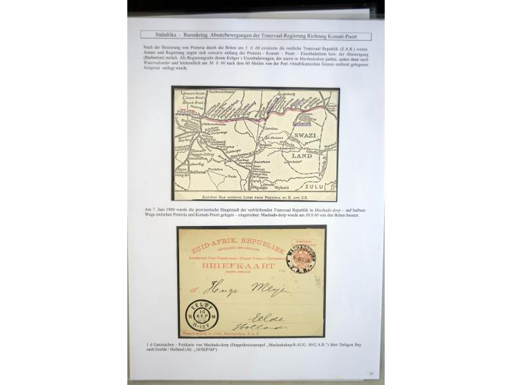 1899/1900, very interesting collection containg 22 cards and covers and some stamps, spanning from the first british backlash
