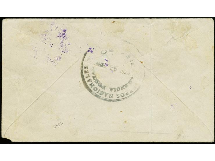 10 c. multicoloured imperforate vignette "Ocean Liner" with additional franking 3c. red tied by "CCNA / Barranquilla" oval ca