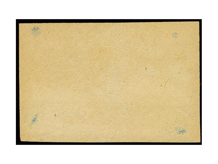 1920, Handstamped Provisional: Cliffs and Lighthouse, proof in black on brownish paper with "-30 cvs." handstamp in violet, f