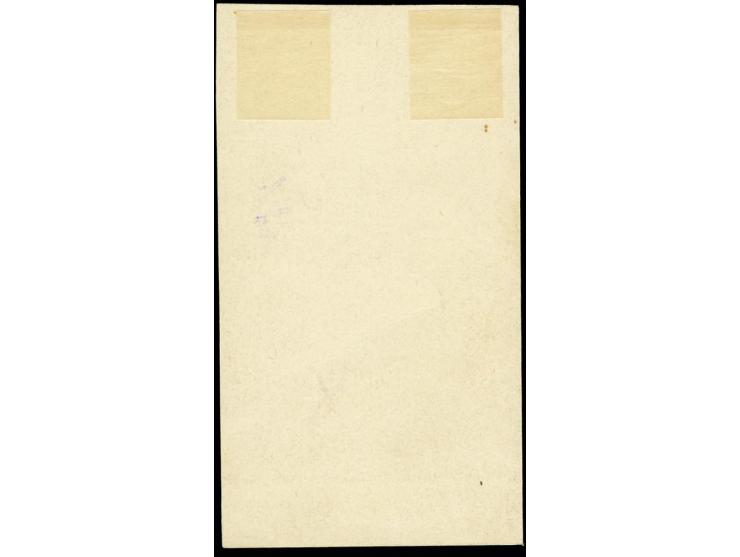 1919, Numeral Design 10 p. green, block of four from the lower left sheet corner on carton paper showing line of edge of the 