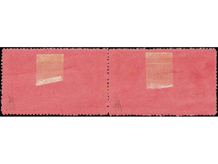 30c. black on rose, horizontal pair with signature "G. Mejia", unused with original gum, a very fresh and fine pair, signed H