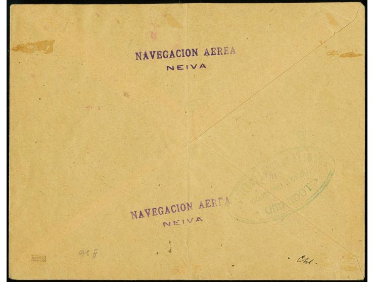 Provisionals blue Typewriter Surcharge: November 1920, "VALOR $0.10" in blue on 50c. pale green tied by two-line cancel "NAVE