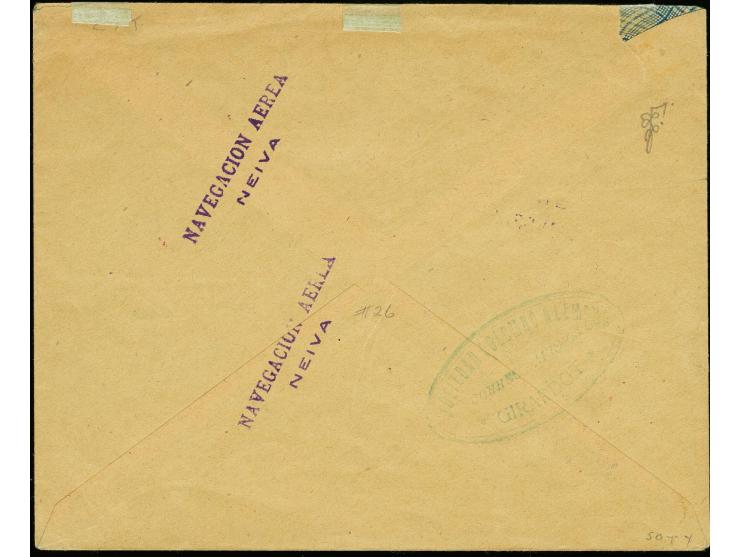 Provisionals red Typewriter Surcharge: November 1920, "VALOR $0.10" in red on 50c. pale green with two-line cancel "NAVEGACIO