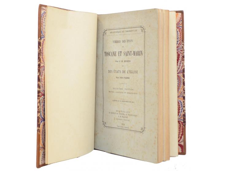 Italien/ Toskana: Moens, Jean-Baptiste: Timbres des États de Toscane et Saint-Marin / Pio Fabri: des États de l’Eglise, 2. Au