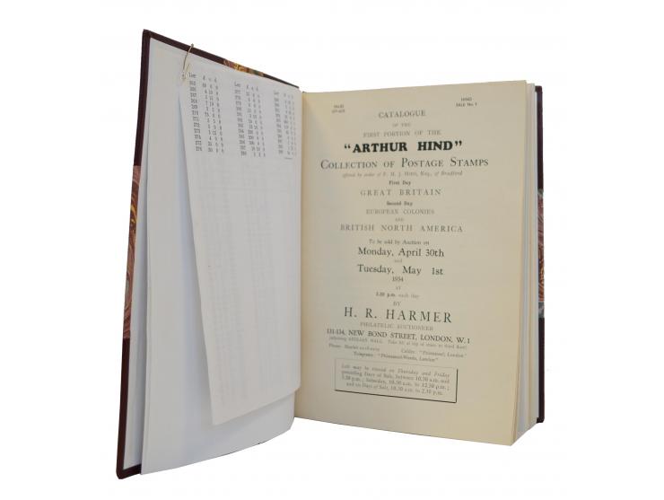 Hind, Arthur: Komplettes Set der 11 Hind-Auktionen 1934/35, in zwei prachtvoll marmorierten Halbleder-Bänden eingebunden. Mit