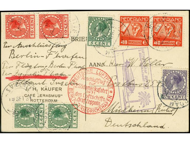 1931, 2nd South America Flight, Berlin Dispatch to Cap Verde, card with colour franking, addressed to Germany, fine

1931, 