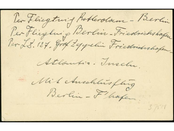 1931, 2nd South America Flight, Berlin Dispatch to Cap Verde, card with colour franking, addressed to Germany, fine

1931, 