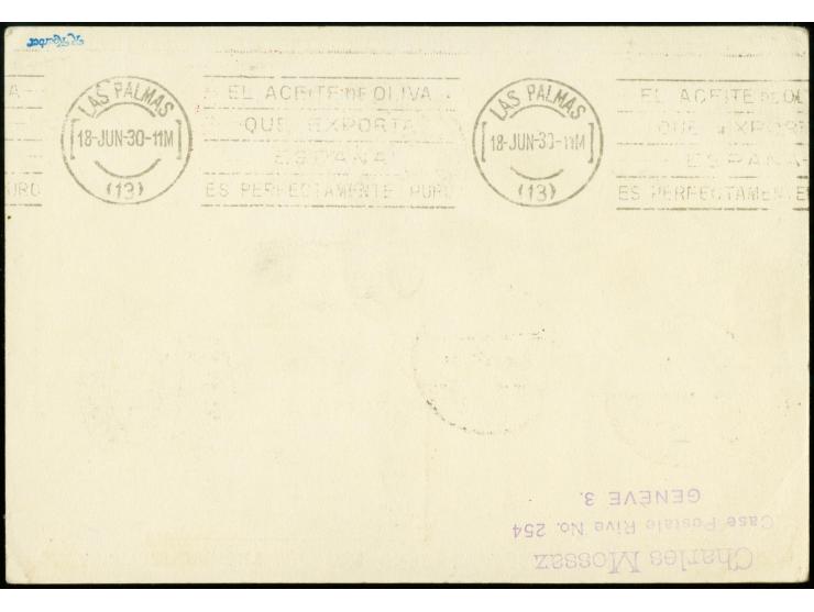 1930, South America Flight to Praia, card with high franking and postmark "PRAIA CAPO VERDE 21.MAI.30" on front to Santa Cruz